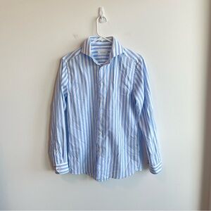 Eton Men's Light Blue and White Striped Dress Shirt